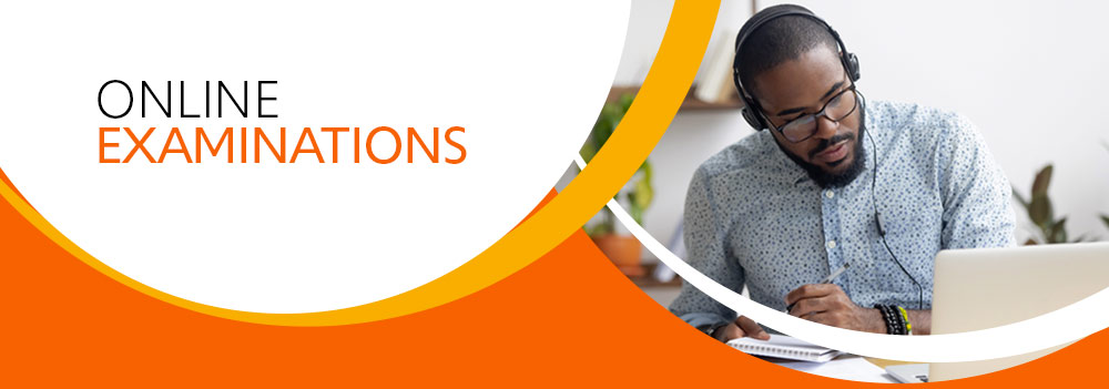Examinations banner from Unisa’s online examination update.